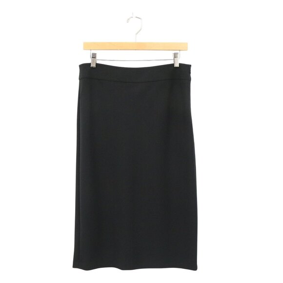 NWT Donna Karan Signature Black Below Knee Midi Stretch Wool Pencil Skirt 10 - Picture 1 of 4